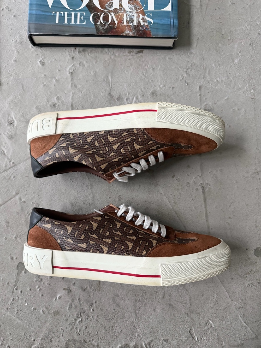 Burberry Brown TB Monogram Low-Top Sneaker size 40 or 7 US - Picture 5 of 8